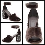 Joie 💕💕 Lafayette Velvet Heel Sandal In Coal Photo 1