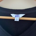 JoyLab Women’s Black Waffle Knit Tie Front Long Sleeve Top Size Small Photo 5