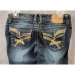 Amethyst Stretch Denim Capri Jeans Blue Surged Hem Women's Size 7 Photo 4