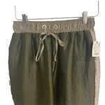 ZARA  Jogger Track Pants Army Green Metallic Gold Shiny Textured Size Small NWT Photo 6