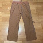 Soft Surroundings  Camel Linen Lagenlook Minimalist Wide Leg Cargo Pocket Pants M Photo 3
