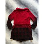 Cupcakes & cashmere 'Brighton' Houndstooth Wrap Coat Wool Belted Size Small Cozy Red Photo 2