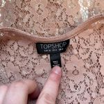 Topshop Blush Pink Plunge Sheer Allover Lace Side Ties Thong Bodysuit Photo 11