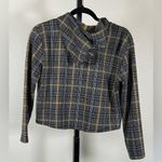 Cropped Plaid Boxy Festival Vintage Small Y2K Grunge Pullover Streetwear Black Photo 1