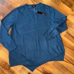 Tribekko 44 Blue Speckled Crew Neck Sweater Size 1X Asymmetrical Hem New fall Photo 0