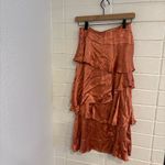 Anthropologie NWT  Maeve cassia rust tiered ruffle midi skirt Photo 2