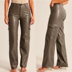 Abercrombie & Fitch The 90's Relaxed High Rise Cargo Vegan Leather Pants Size 6 Photo 1