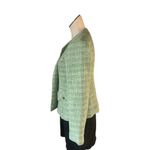 Anne Klein NWT Tweed Open Front Blazer Jacket In Citrus Green Multi XL Photo 2
