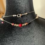 Van Heusen  Beaded 40” Long Layering Necklace Turquoise and Burgundy Stones Photo 3