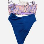 l*space L Women’s Bikini Set Size XS Purple Adjustable Top Made In USA Photo 0