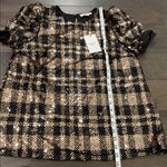 THML New With tags  Plaid Sequin Puff Sleeve Top Sz M Photo 6