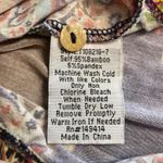 Johnny Was  Indi Flower Henley Tee Navy Brown Red Floral 95% Bamboo Boho Fall XS‎ Photo 5