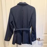 Eloquii JASON WU x  Pinstripe Belted Blazer Navy Blue size 18 Workwear Office Photo 3