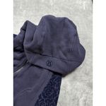 Lululemon Hoodie Womens 12 Blue Full Zip Floral Sleeve Thumb Holes Sweatshirt Photo 7