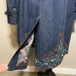 Tracy Porter Vintage Embroidered Denim Jacket Trench Coat Blue Size M Photo 9