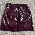 Bershka NWT  Purple Plum Faux Leather Mini Skirt Holiday Party Formal XS 💖 Photo 3