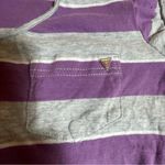 Guess  Jeans Baby Tee Womens M Pink Gray Stripe Cotton Fitted Y2K Style Retro Top Photo 6