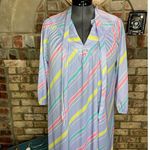 nap dress kitten bow long sleeve purple blue yellow diagonal stripe Size XL Photo 10
