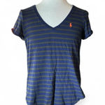 Ralph Lauren Polo Women Striped V Neck Short Sleeve Tee Shirt Size L Photo 0