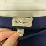 Per Se EUC  Sport women’s navy blue‎ gray stripe stretch cotton leggings large Photo 4