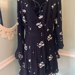 Free People OB456149S Black/White Jasmine Embroidery Kimono Fit/Flare Dress $148 Photo 3