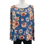 Rags and Couture WOMEN’S  blue with peach floral top Photo 0