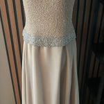 Chadwick's  tan neutral color mother of the bride dress wedding guest size 8P Photo 0