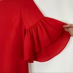 Tommy Hilfiger | Solid Red Bell Sleeve Dress Ribbon Back XXS Photo 1
