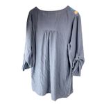 Andrée Andree by Unit Boho Floral Embroidered Peasant Blouse‎ in Blue/Gray Size Large Photo 1