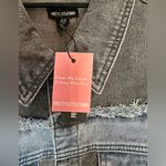 Pretty Little Thing NWT Washed Grey Double Layered Denim Cropped Jacket US Size 8 Photo 9