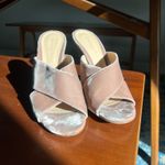 Gianvito Rossi  mauve pink velvet cross strap block heel slip on mules 38.5 Photo 2