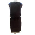 Andrew Marc Black & Blue Sleeveless Sheer Zip Back Elastic Waist Mini Dress S Photo 3