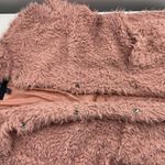 Forever 21 Plus 3X Shag Coat Jacket Teddy Fuzzy Pink Snap Front Peak Collar Photo 6