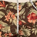 Tommy Bahama Ankle Pants Sz 14 Hawaiian Brown Floral Silk Tie Zip Vacation Boho Photo 7