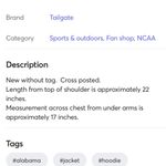 Tailgate University of Alabama Jacket Crimson Red Cotton Hoodie Knit Comfy New Photo 12