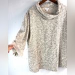 J. Jill Pure Jill XL Oversized Heathered Gray Cotton Cowl Neck Sweatshirt Photo 7