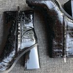 Circus by Sam Edelman New  7 Women NY Layla Bootie Black Square Toe Zipper Croc Photo 7