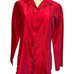 Chico's Top Blouse Size 1 (M) Fuchsia 100% Silk Roll Tab Long Sleeves Office Photo 0