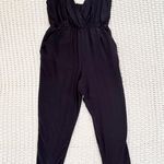 Blue Life  V-Neck Straight Leg Romper - Black - XS Photo 2