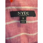 NYDJ  Shirt Women‎ Small Pink And White Striped Collared Linen Pullover Photo 7