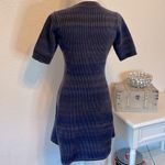 Athleta Ribbed Blue Space Dye Fit Flare Dress size S Photo 2