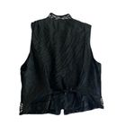 Spenser Jeremy Vest Embroidered Black Silk Silver Vest Size Large silk Photo 1