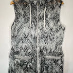 Athleta Women’s Inspire Gray Black Pattern Sleeveless Hoodie Active Vest Size S Photo 0