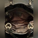 Coach Signature C Embossed Patent leather satchel shoulder bag. Black. Photo 4