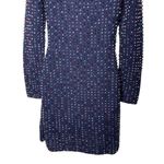 NWT DOEN Solandis Navy Beaded Crochet Long Sleeve Knit Mini Bodycon Dress sz M Size M Photo 5