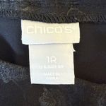 Chico's  Size 1R Brigitte Tonal Floral Slim Ankle Pants Size 8 Black Stretch Punk Photo 7