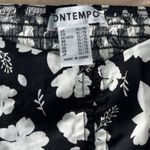 Contempo  Floral Black and White Top Photo 2