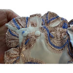 Alexis Abessa Metallic Paisley Wrap Ruffle Midi Dress Blue Gold S NWT Photo 7