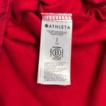 Athleta  Shirt Red Coaster Luxe Floral Print Pullover Sweatshirt Thumb Hole Small Photo 6