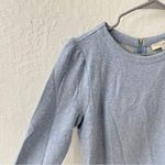 Loft  Blue Puff Pleated Shoulder Long Sleeve Sweater Knee Length Dress 8P Photo 2